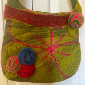 Rising Tide 100% Wool Floral Boho Bag